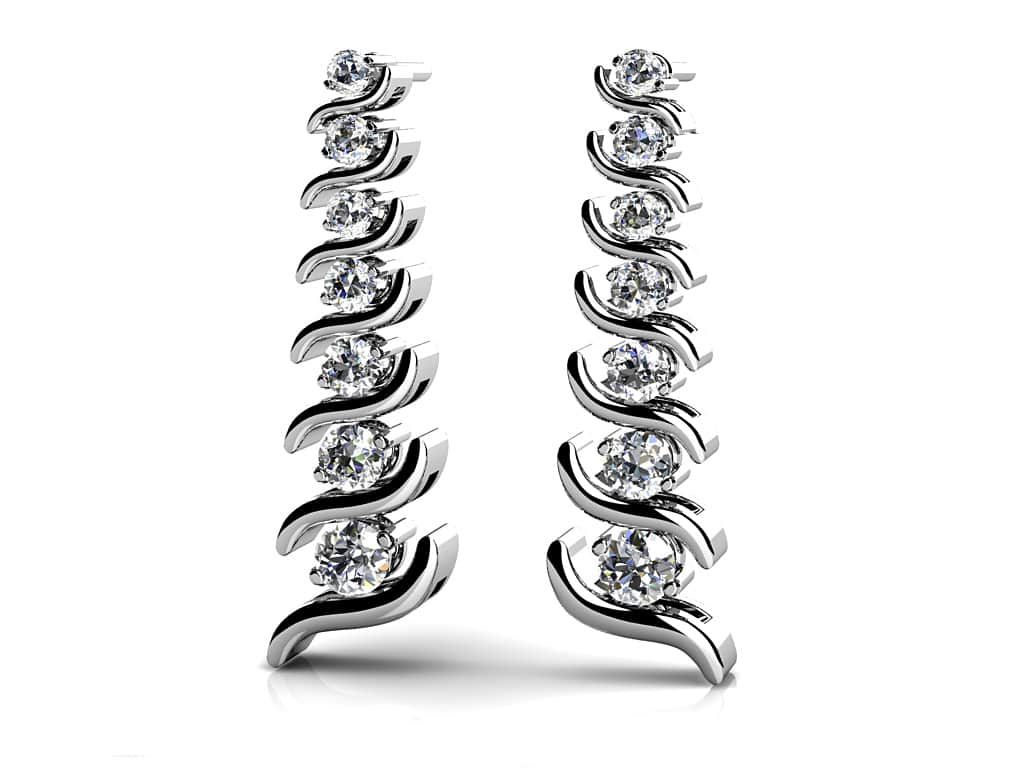 Graduated S Link Diamond Drop Earrings Diamond with 0.47 ct.(finished)